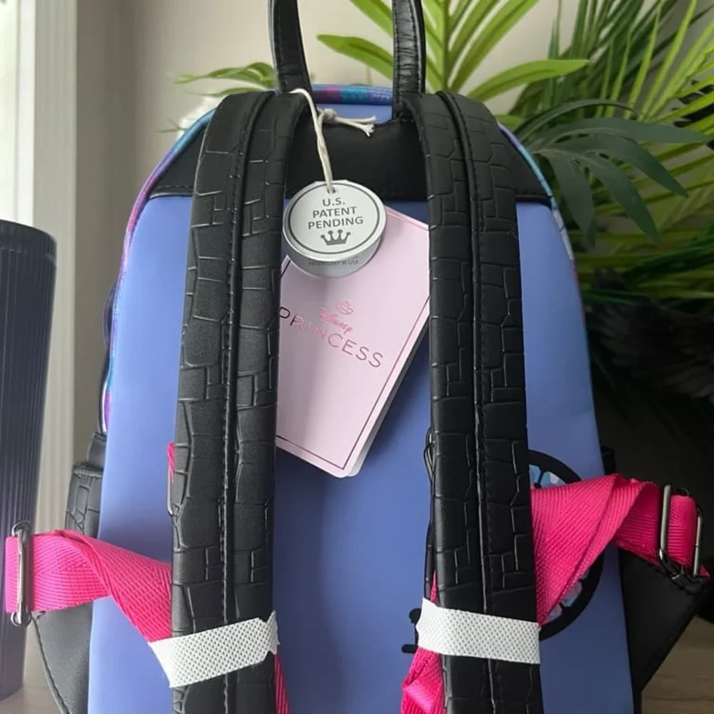 Disney Stained Glass Princess Backpack with Pink Bow - Picture 3 of 10